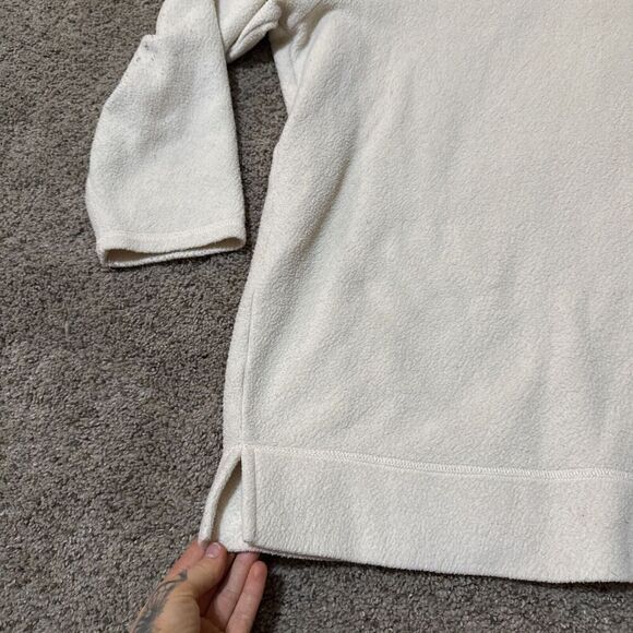 Woman Within Ivory Fleece Tunic Sweater Size 2X, 26/28 Long Sleeve Crew Neck - Picture 2 of 8